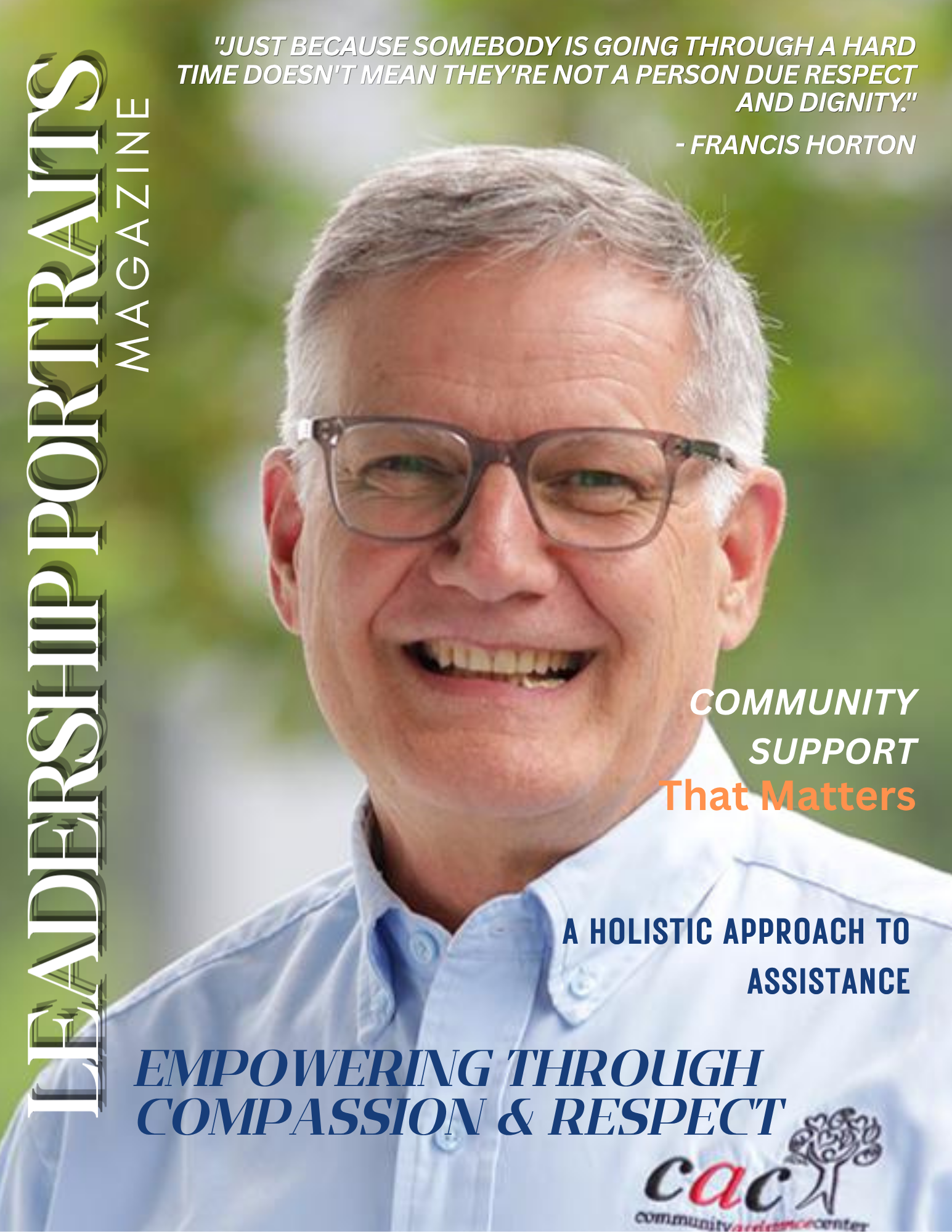 Leadership Portraits magazine cover featuring Francis Horton